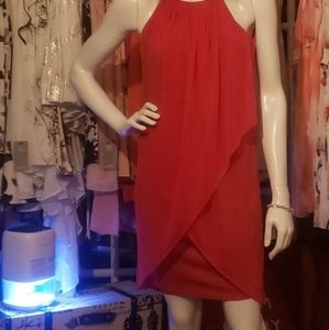Hot pin-rose asymmetrical dress